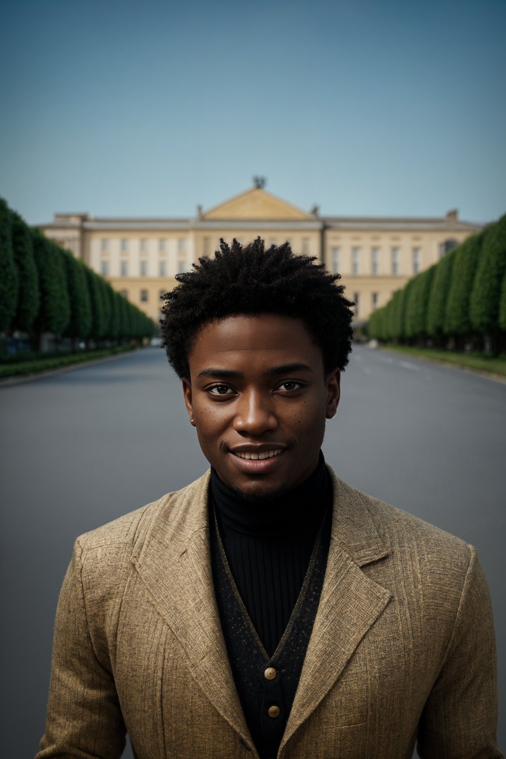 smiling man in Vienna with the Schönbrunn Palace in the background