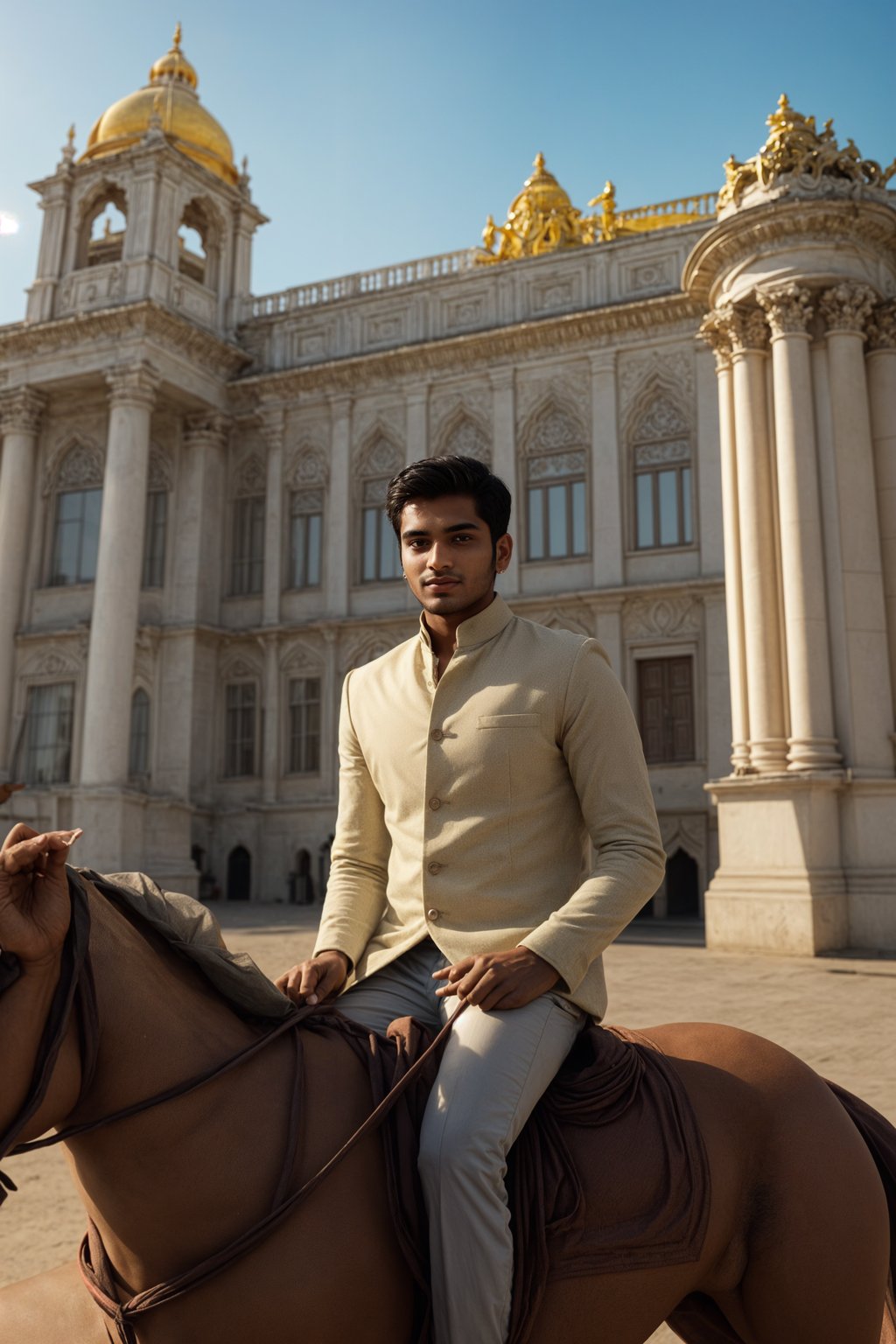 smiling man in Vienna with the Schönbrunn Palace in the background