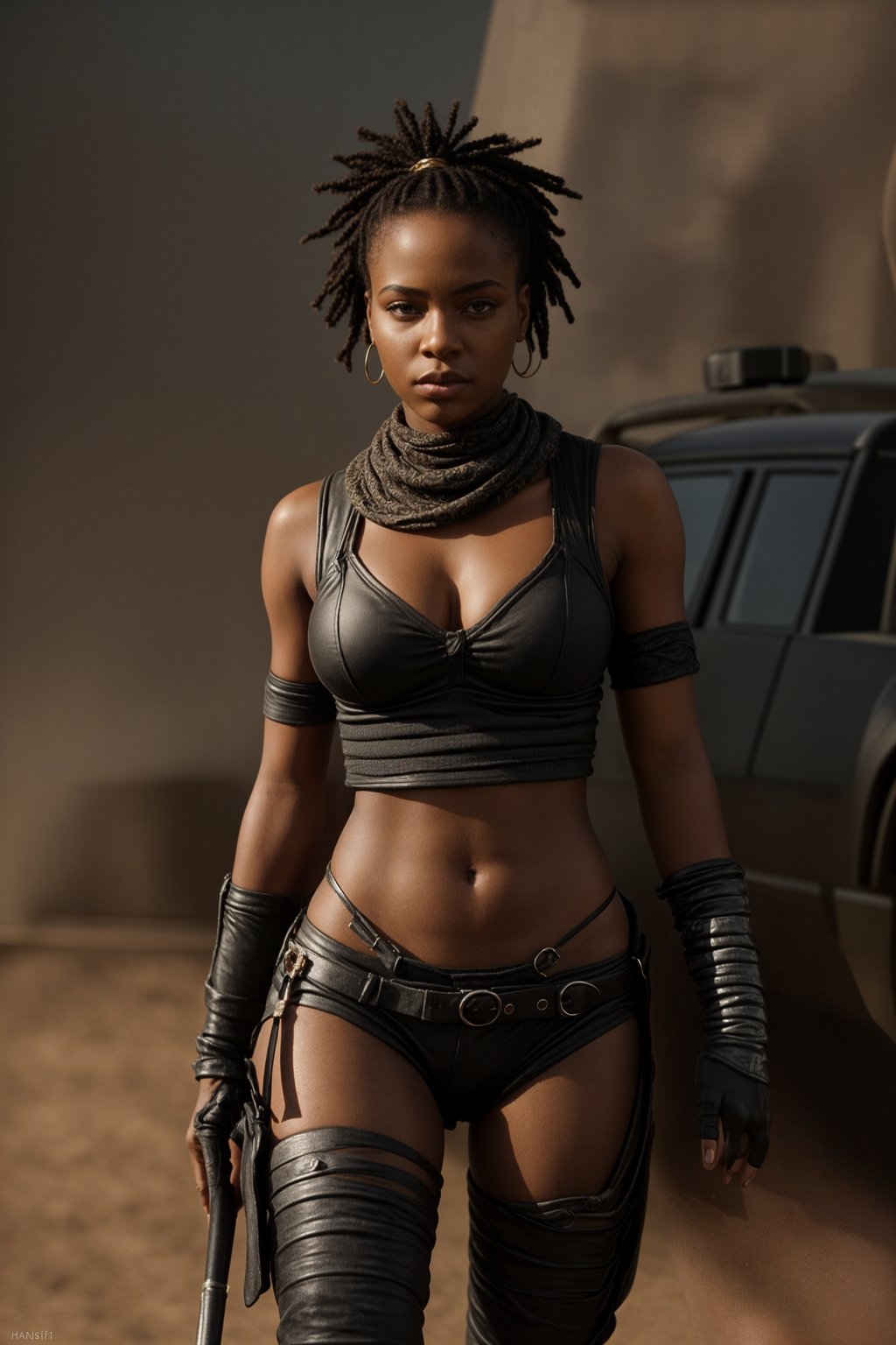 woman in style of mad max warrior in desert _ unreal _ 5 _ daz. _ rpg _ shot _ extremely _ detailed _ artgerm _ greg _ rutkowski _ greg