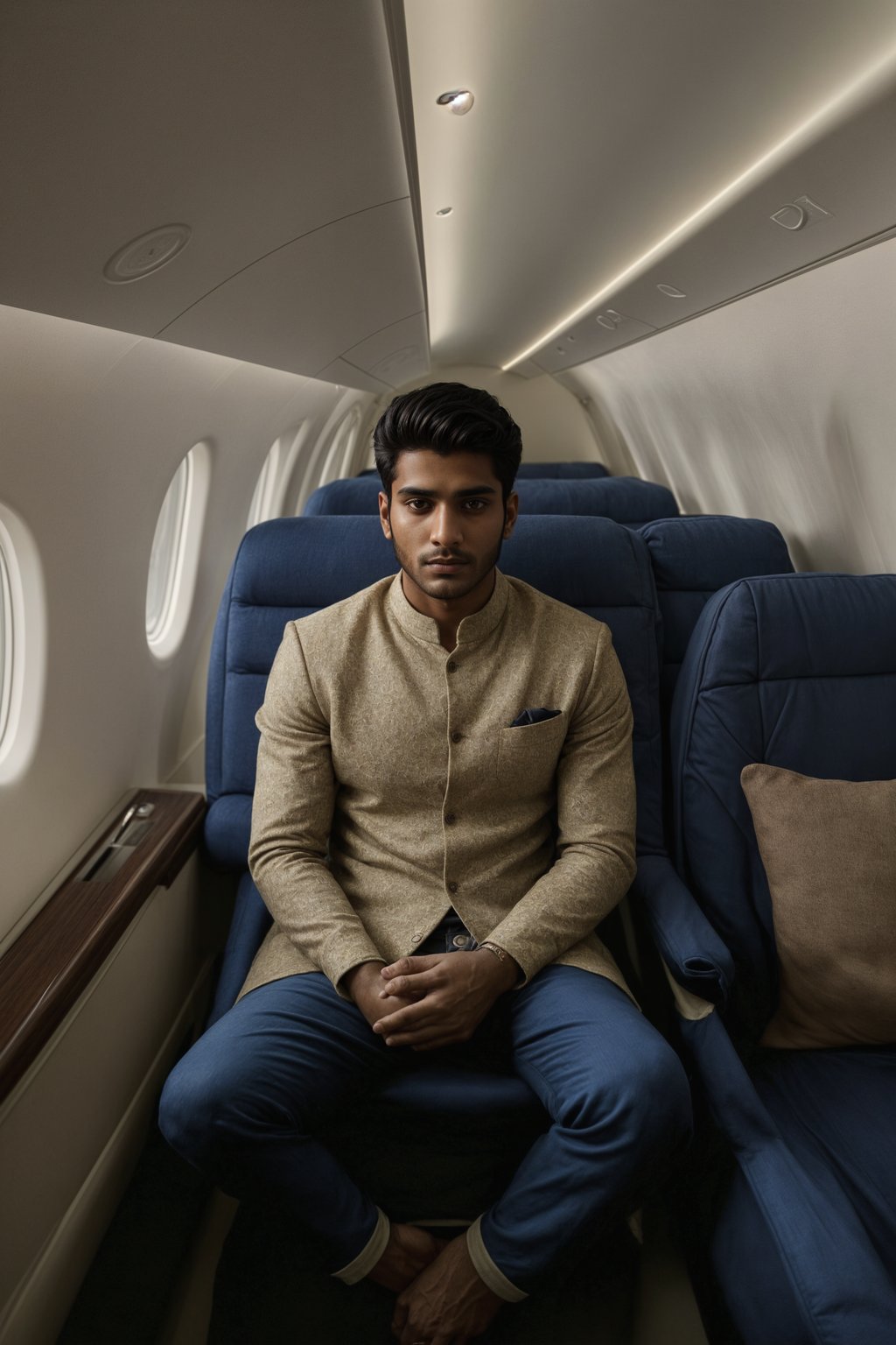 man seated in a Private Jet