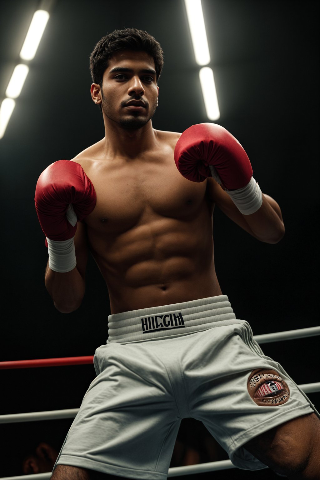 man as a Boxer wearing Boxing Gloves