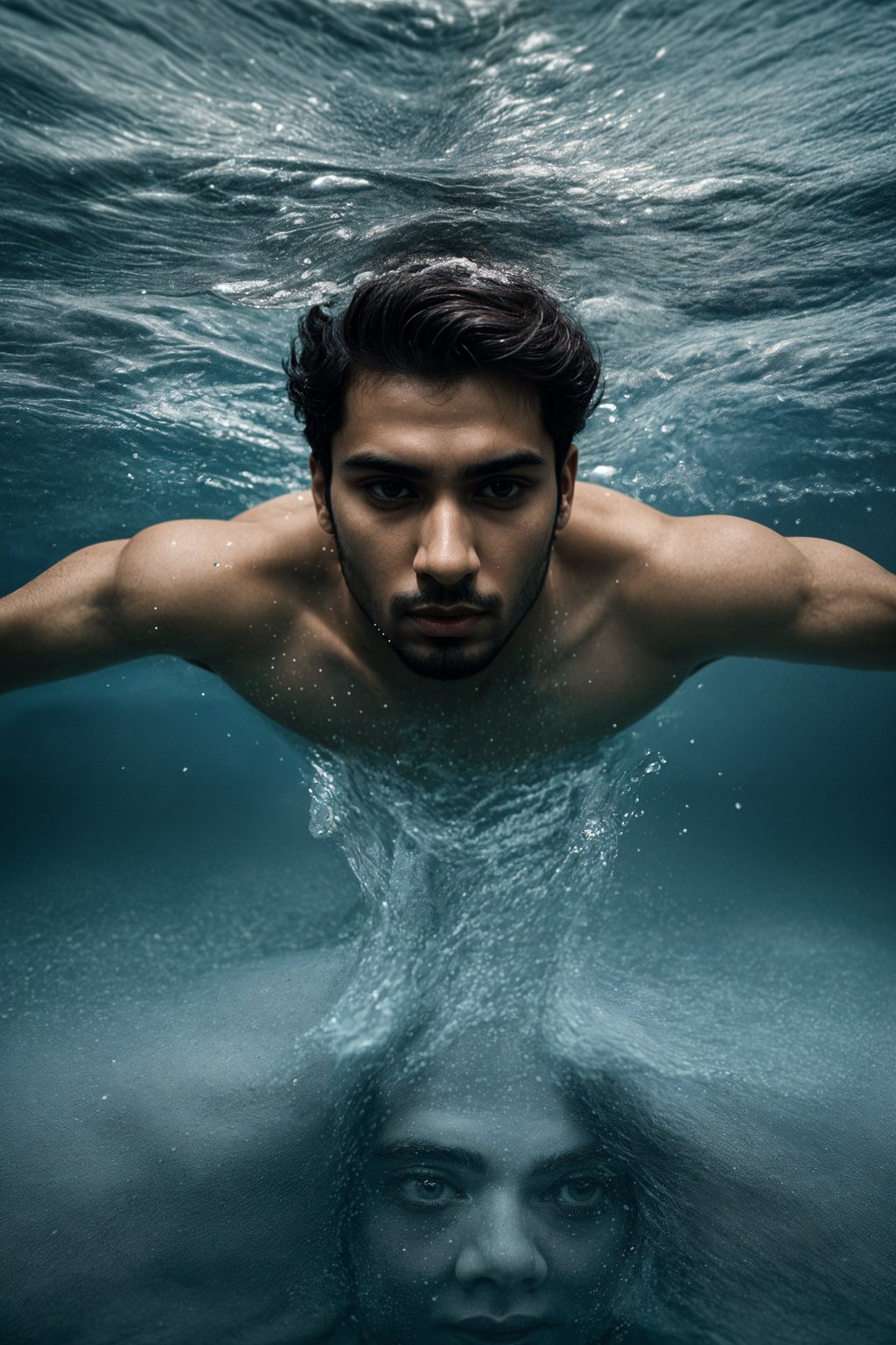 man swimming
