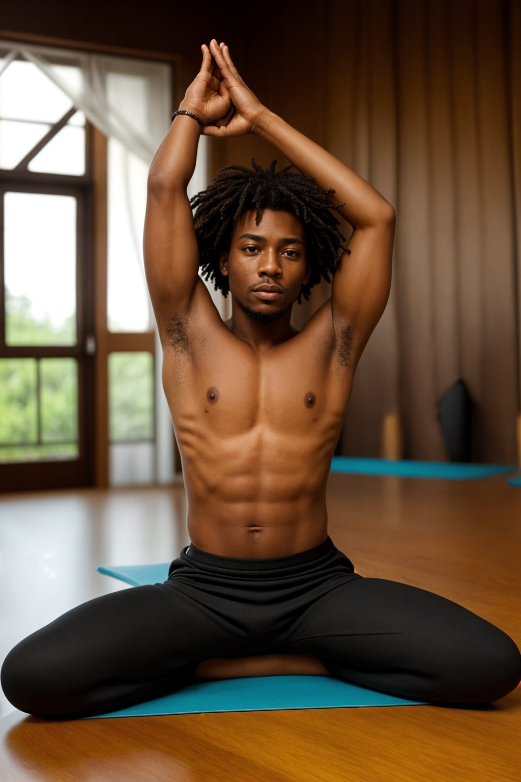 man doing Yoga at a Yoga Retreat in Bali