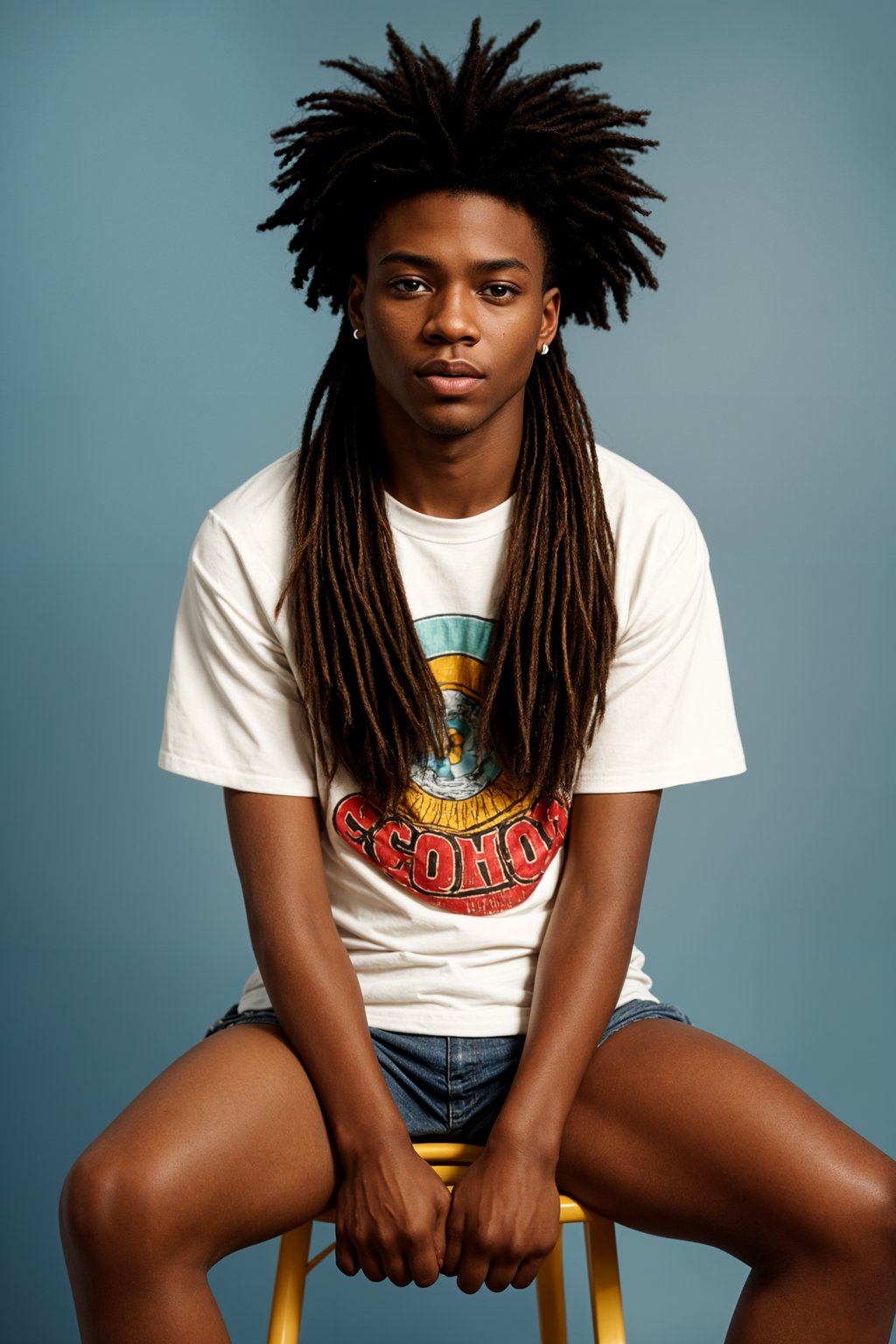 (school portrait) photo headshot of a young 18 y o man in 1990s style, nineties style, 90s, 1990s fashion, 1990s hair, school, man is sitting and posing for a (yearbook) picture, blue yearbook background, official school yearbook photo, man sitting (looking straight into camera), (school shoot), (inside), blue yearbook background