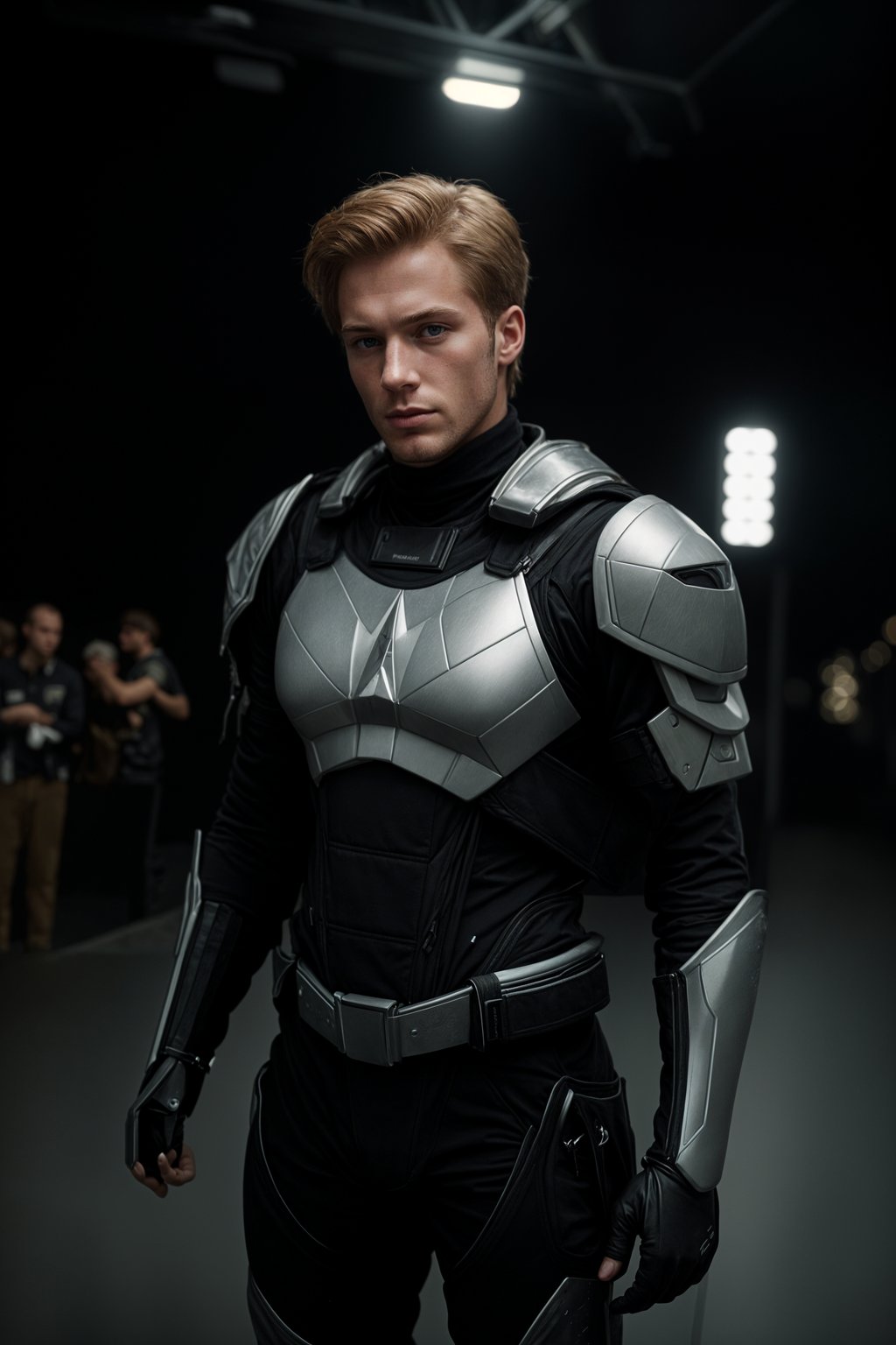 cosplayer man as cosplay convention, studio lights