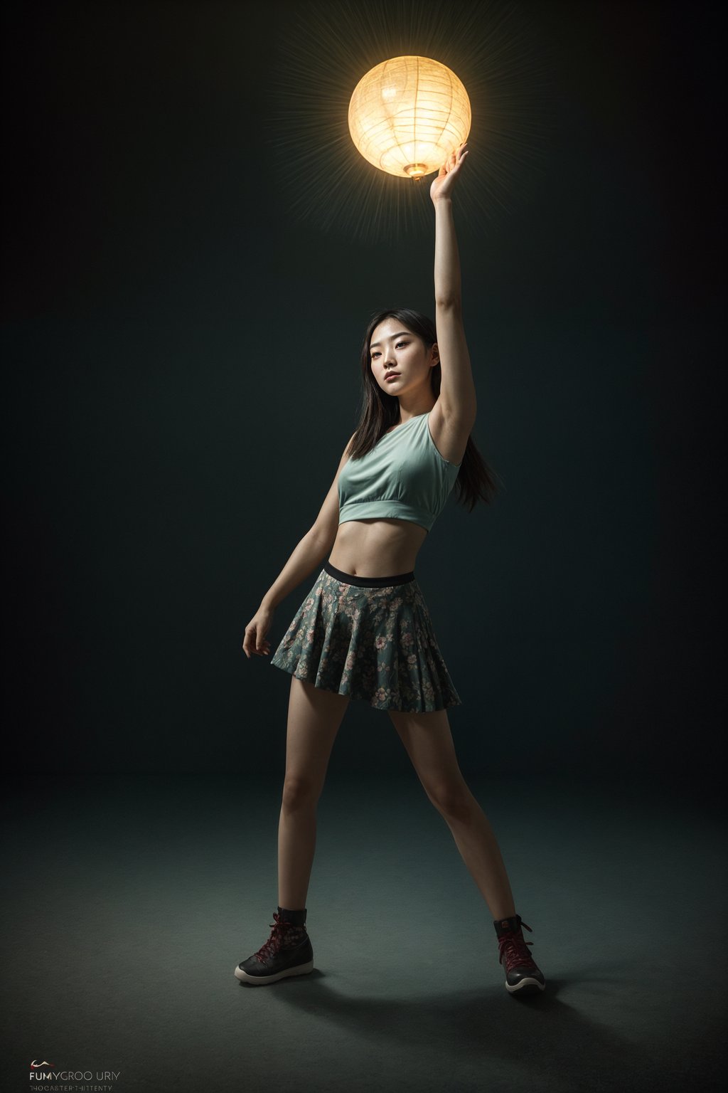 a woman in a flowy bohemian skirt and crop top , capturing their infectious energy and enthusiasm for the music