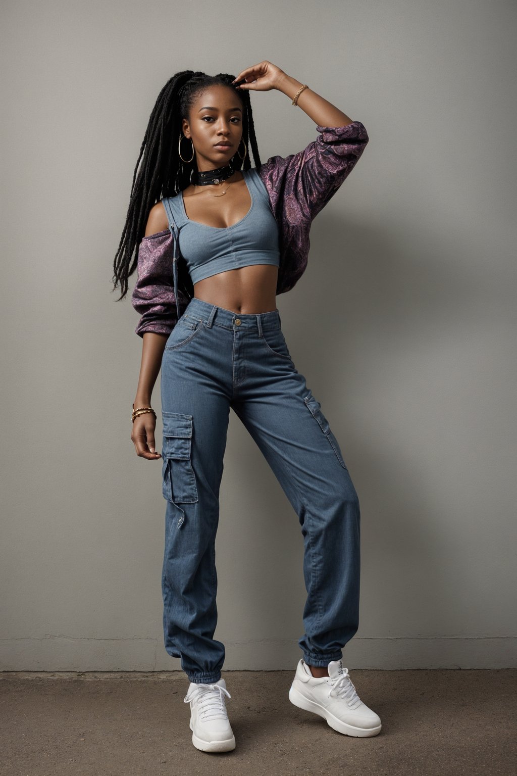 Baggy pants crop top deals