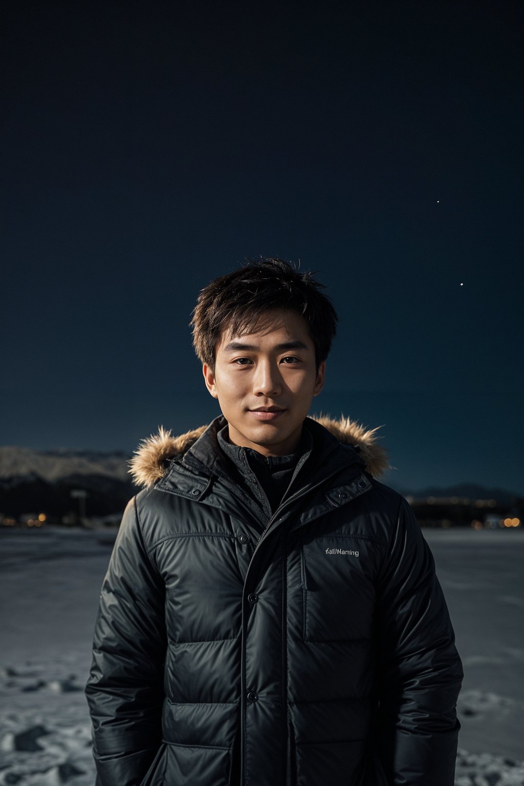 smiling man as digital nomad in Reykjavik with the Northern Lights in the background