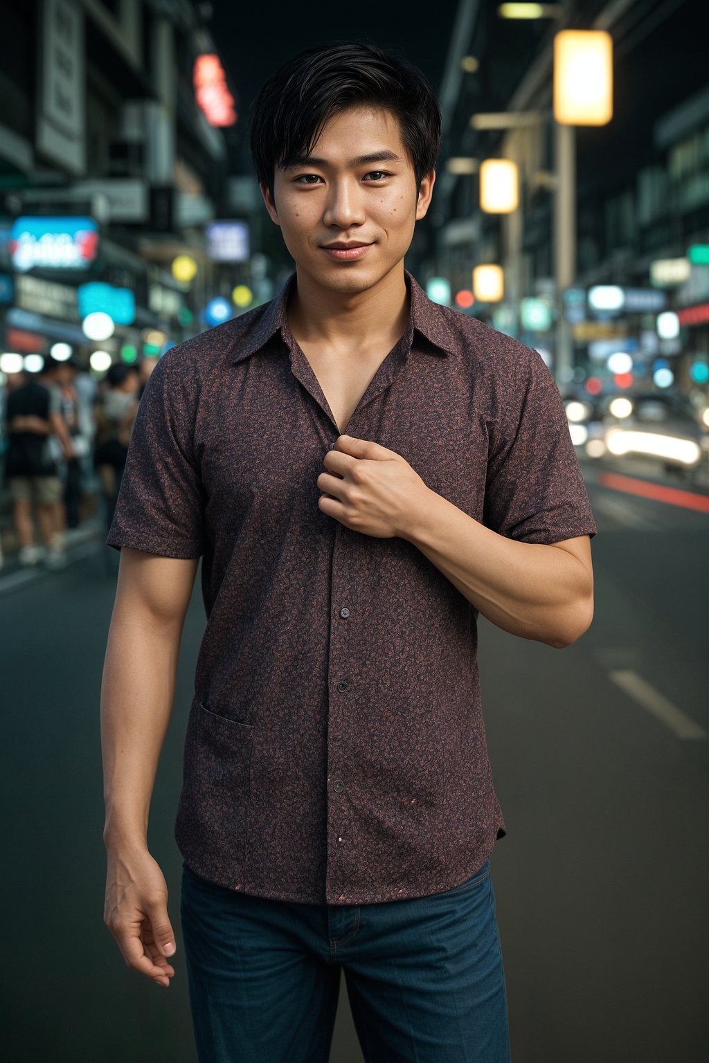 smiling man as digital nomad in Bangkok in Ekkamai district