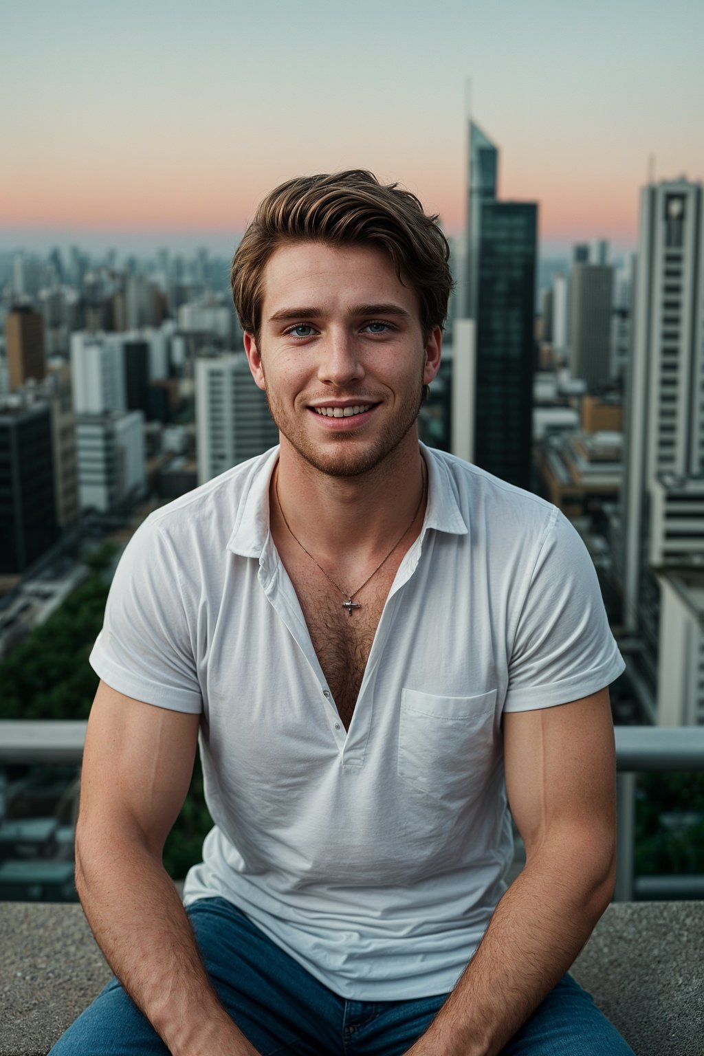 smiling man as digital nomad in Sao Paulo