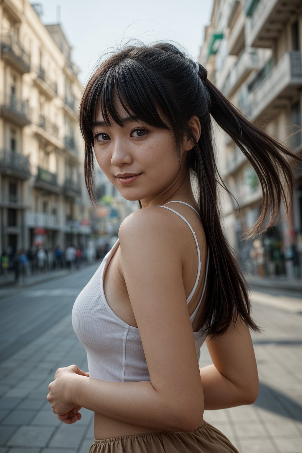 smiling woman as digital nomad in Buenos Aires in Argentina