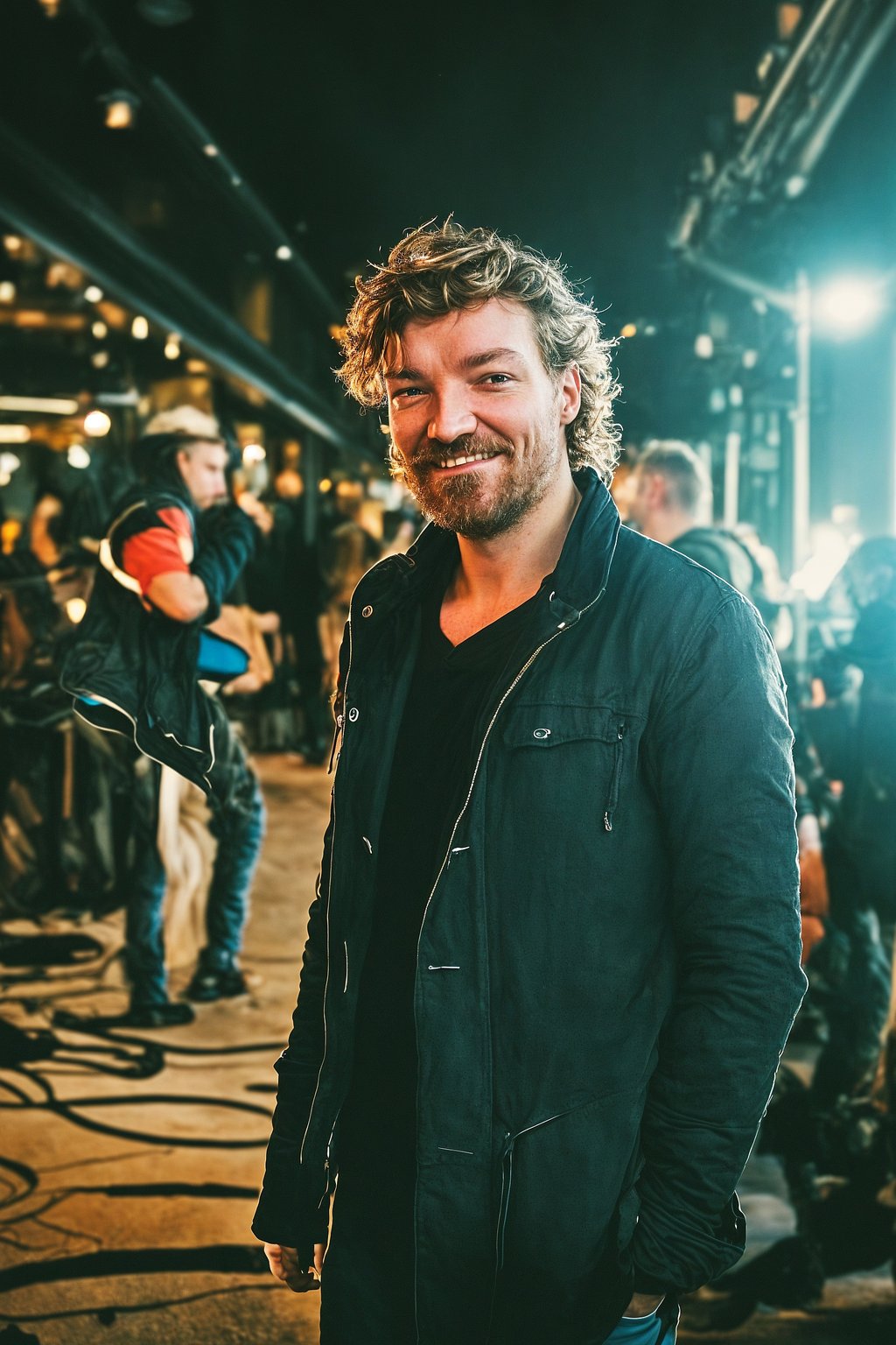 smiling masculine  man laughing and hanging out with friends