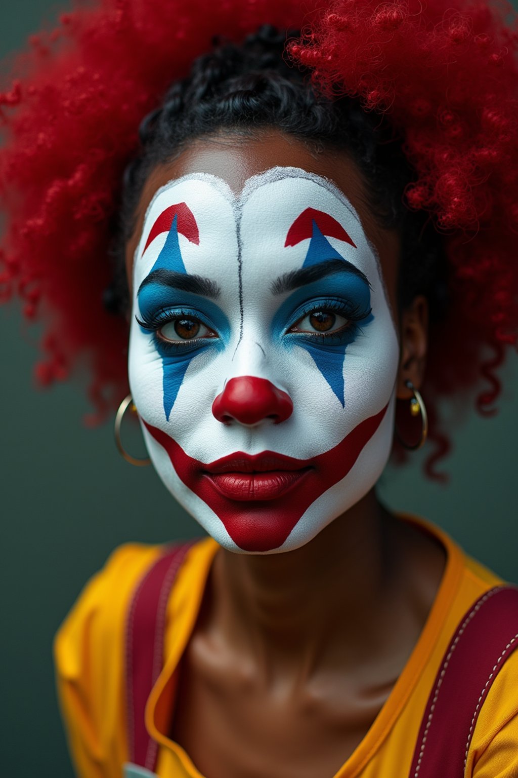 woman as a Clown with Clown Makeup