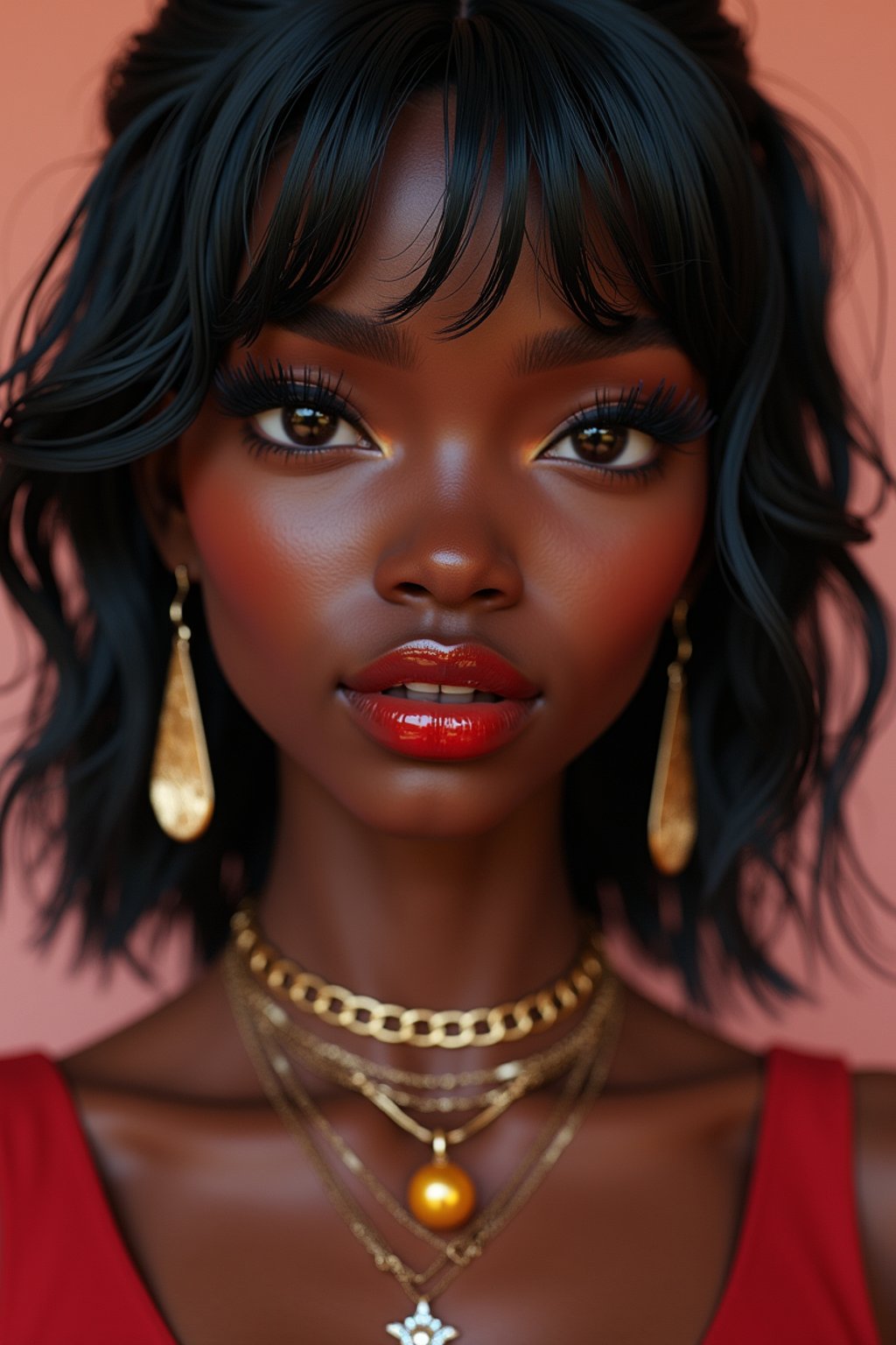 a  pin up as a beautiful fashion charming dreamlike woman with lv jewelry, character art, art by artgerm lau and wlop and and ilya kuvshinov and john singer sargent, hyperdetailed, 8 k realistic, symmetrical, frostbite 3 engine, cryengine, dof, trending on artstation, digital art