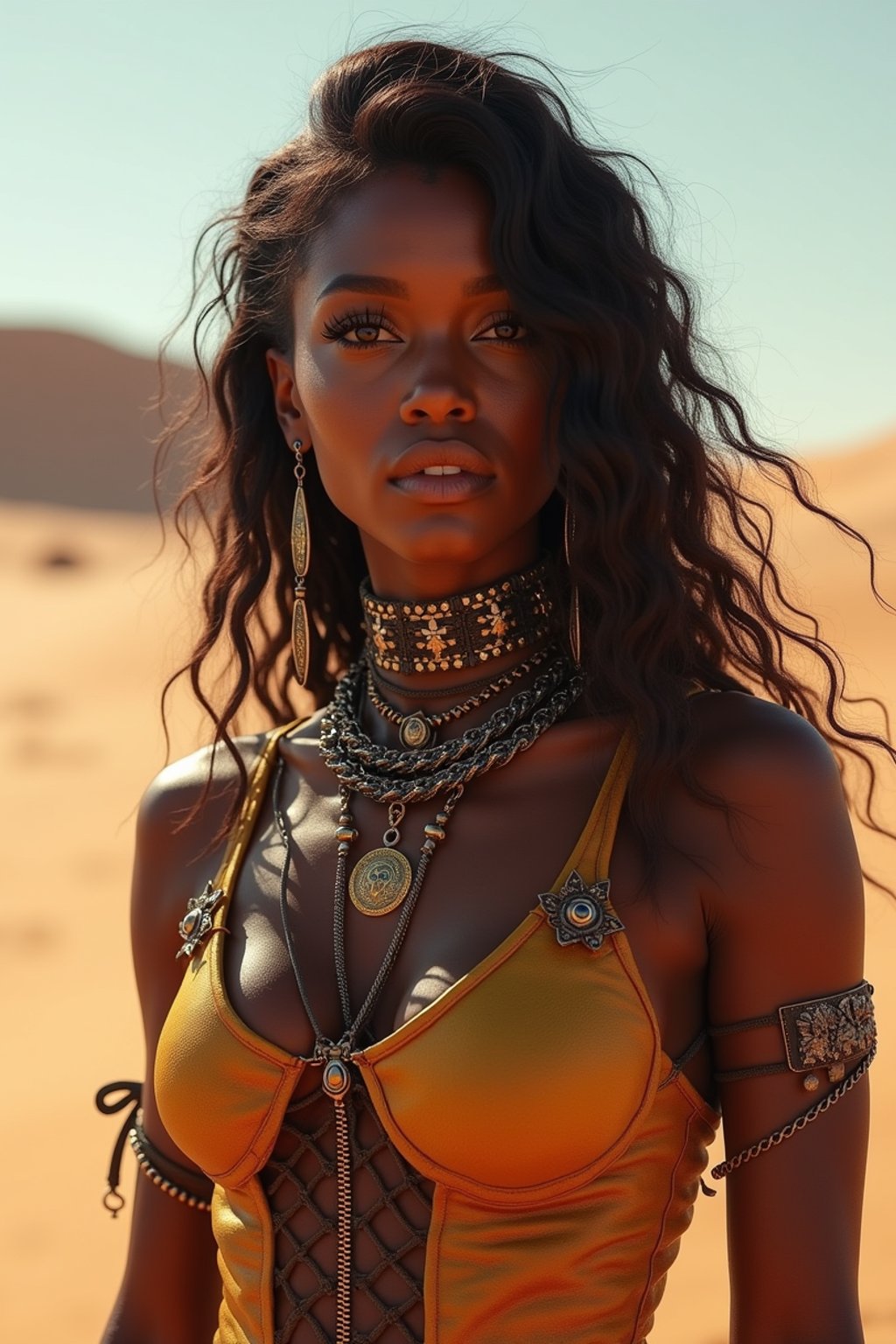 woman in style of mad max warrior in desert _ unreal _ 5 _ daz. _ rpg _ shot _ extremely _ detailed _ artgerm _ greg _ rutkowski _ greg