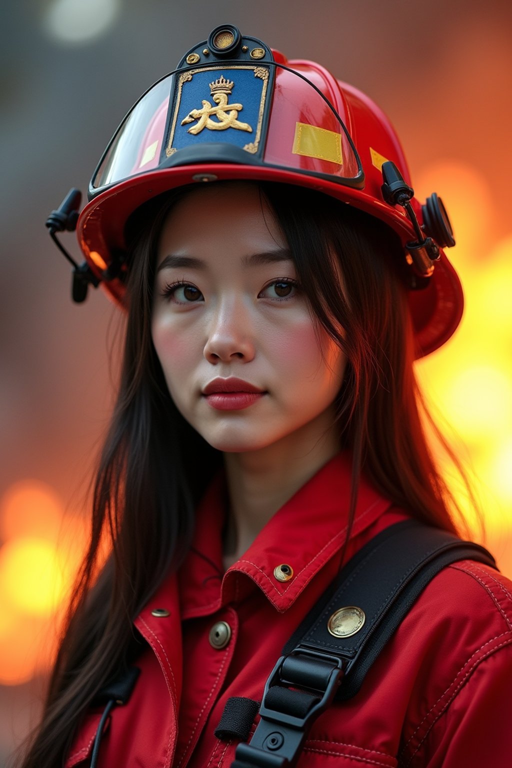 woman as a Firefighter. highly detailed