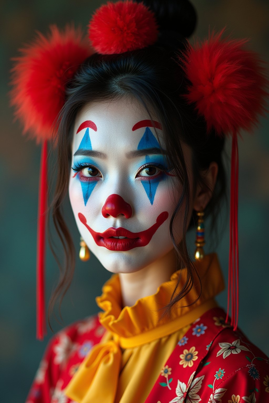 woman as a Clown with Clown Makeup