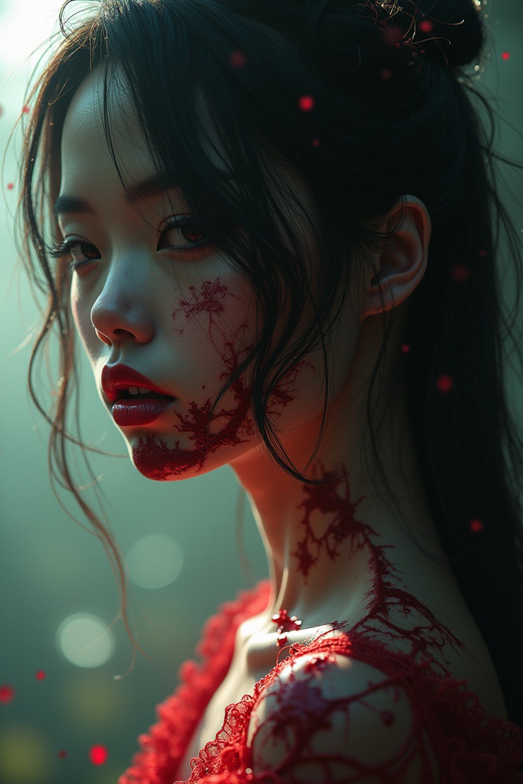 woman as a zombie, 7 days to die zombie, fine art, award winning, intricate, elegant, sharp focus, cinematic lighting, digital painting, 8 k concept art, art by guweiz and z. w. gu, masterpiece, trending on artstation, 8 k