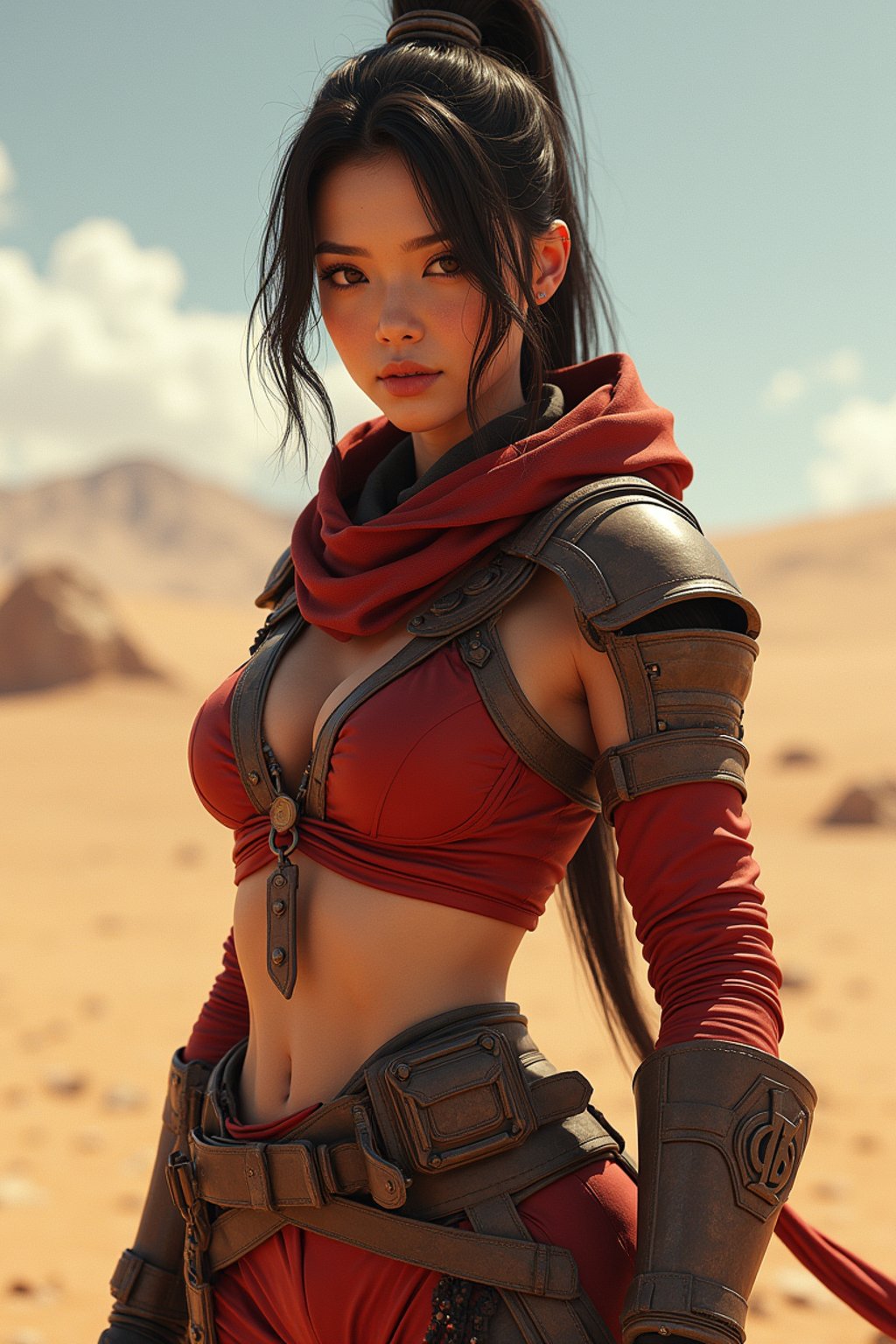 woman in style of mad max warrior in desert _ unreal _ 5 _ daz. _ rpg _ shot _ extremely _ detailed _ artgerm _ greg _ rutkowski _ greg