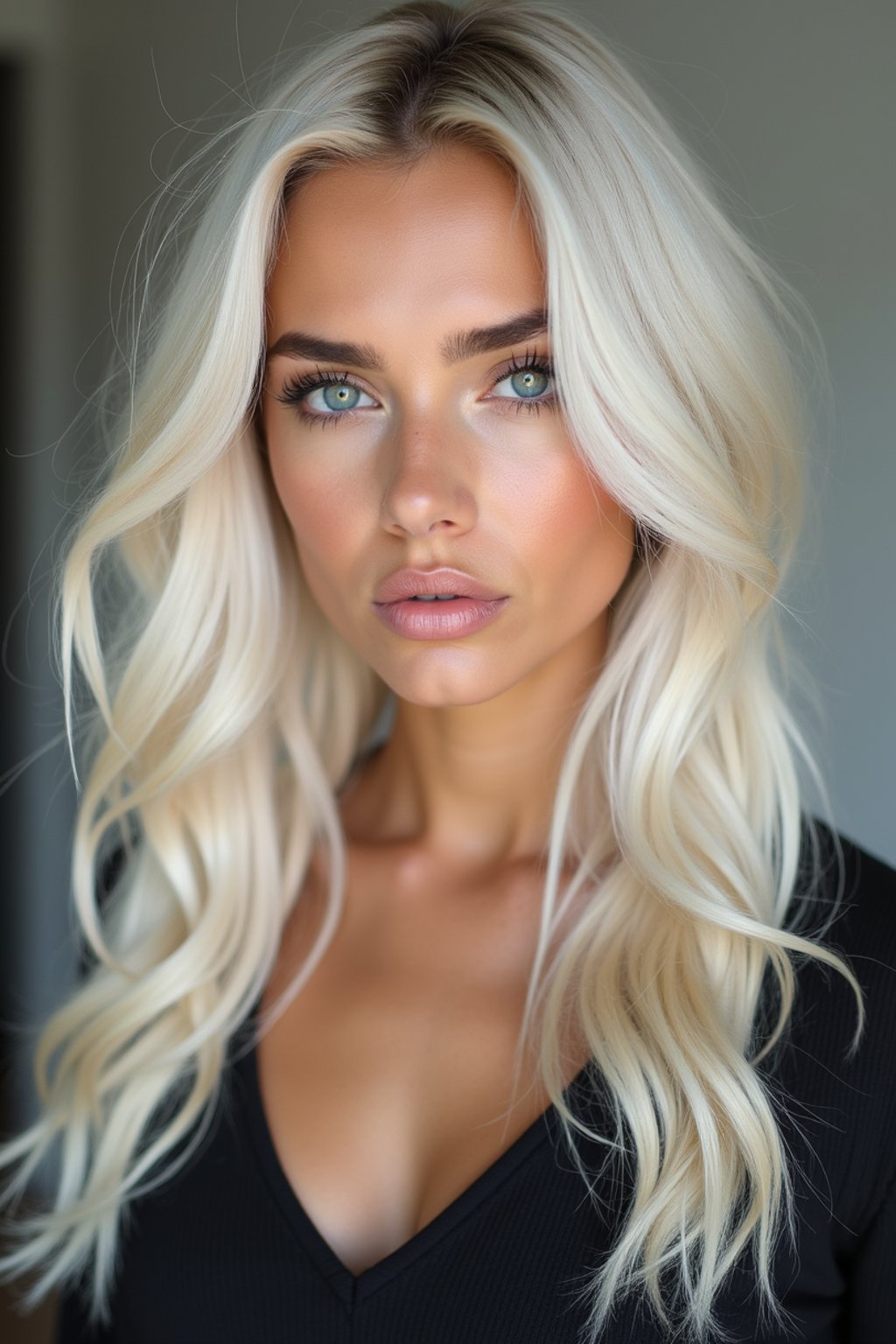 woman with platinum blonde hair dyed