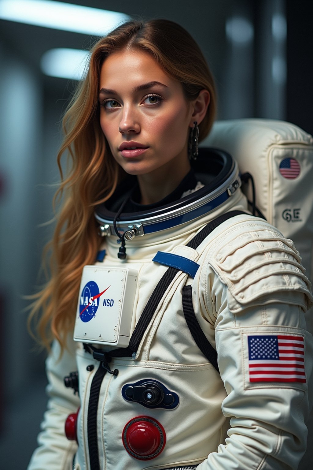 woman as NASA Astronaut in space suit