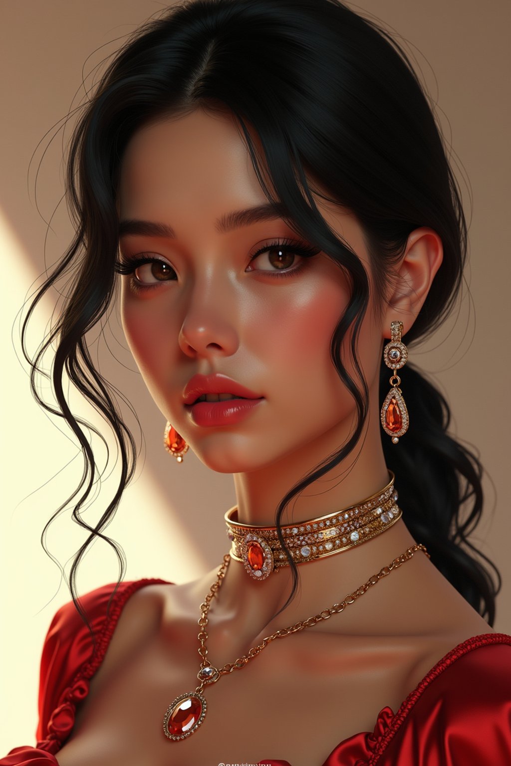 a  pin up as a beautiful fashion charming dreamlike woman with lv jewelry, character art, art by artgerm lau and wlop and and ilya kuvshinov and john singer sargent, hyperdetailed, 8 k realistic, symmetrical, frostbite 3 engine, cryengine, dof, trending on artstation, digital art