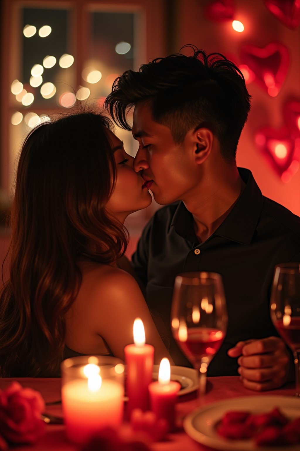 man celebrating Valentine's Day with romantic dinner