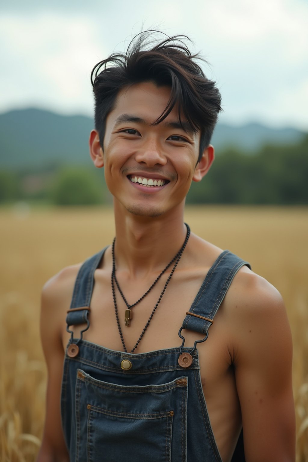 man farmer with farm in background