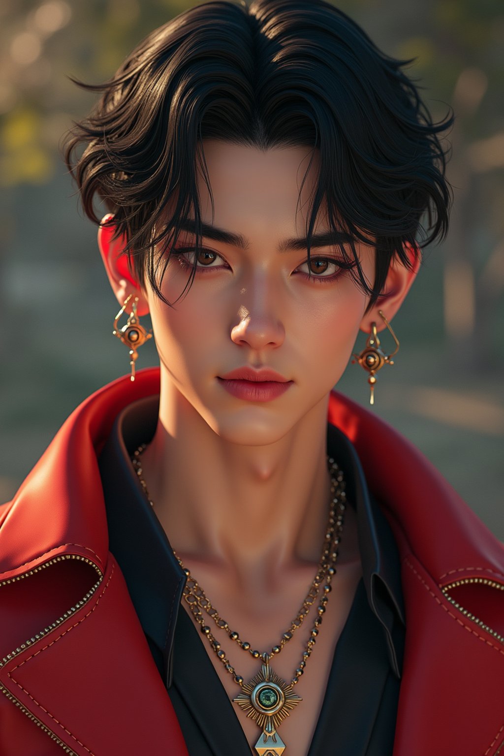 a male man  as a beautiful fashion charming dreamlike man with lv jewelry, character art, art by artgerm lau and wlop and and ilya kuvshinov and john singer sargent, hyperdetailed, 8 k realistic, symmetrical, frostbite 3 engine, cryengine, dof, trending on artstation, digital art