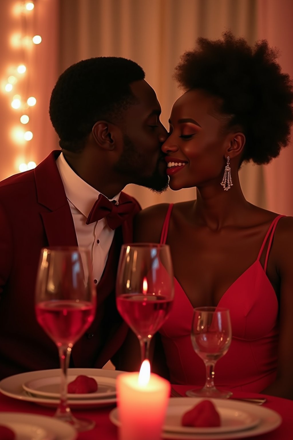 man celebrating Valentine's Day with romantic dinner