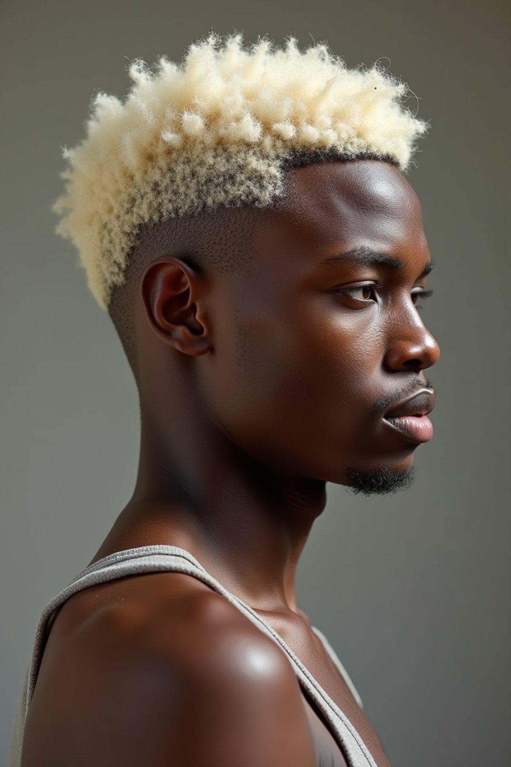 man with platinum blonde hair dyed