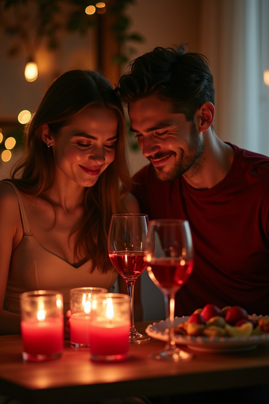 man celebrating Valentine's Day with romantic dinner