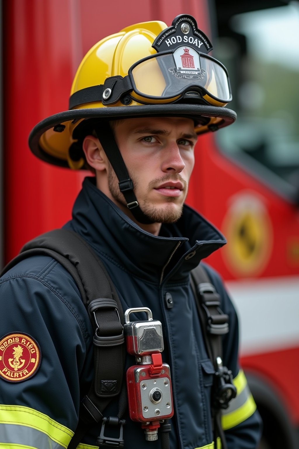 man as a Firefighter. highly detailed