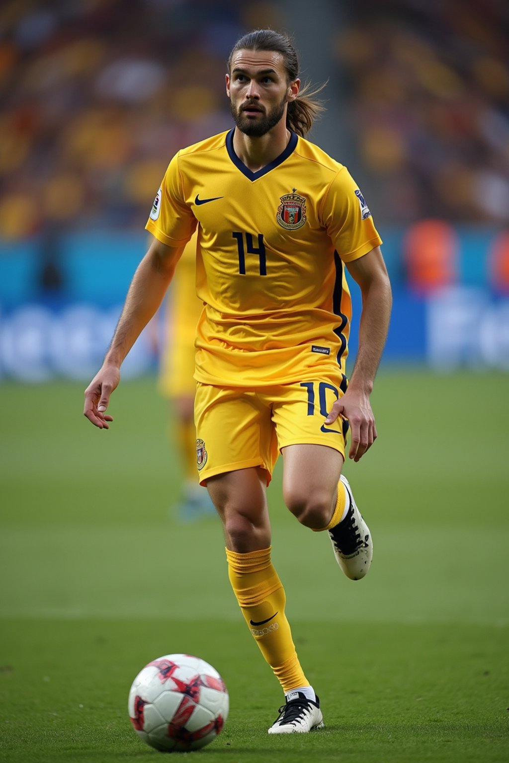 man as Football Player in the FIFA World Cup playing in a Football Match