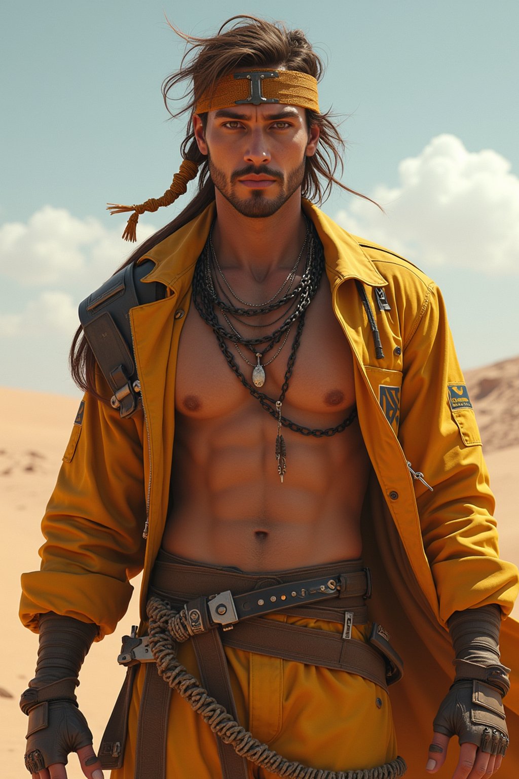 man in style of mad max warrior in desert _ unreal _ 5 _ daz. _ rpg _ shot _ extremely _ detailed _ artgerm _ greg _ rutkowski _ greg