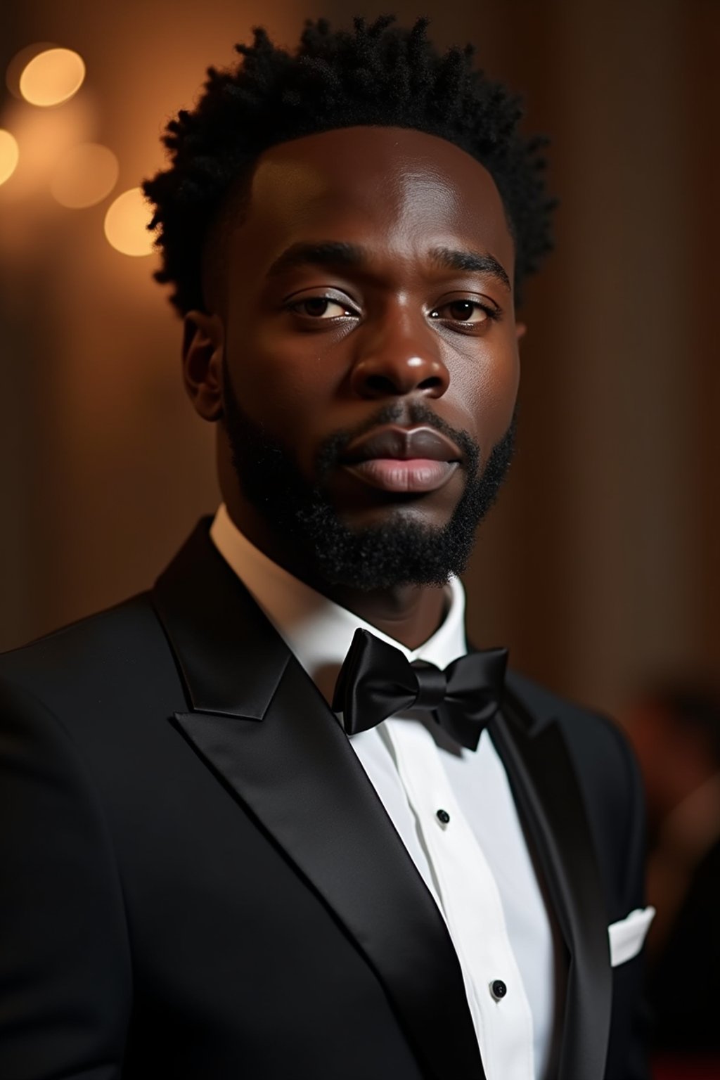 an elegant masculine  man attending a formal event