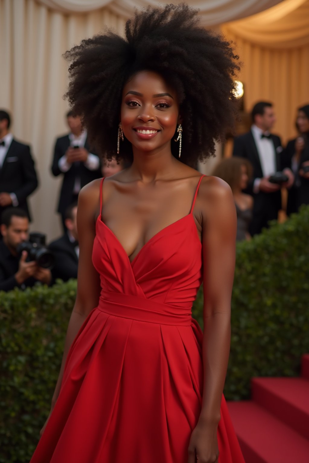 an elegant  feminine woman attending a formal event