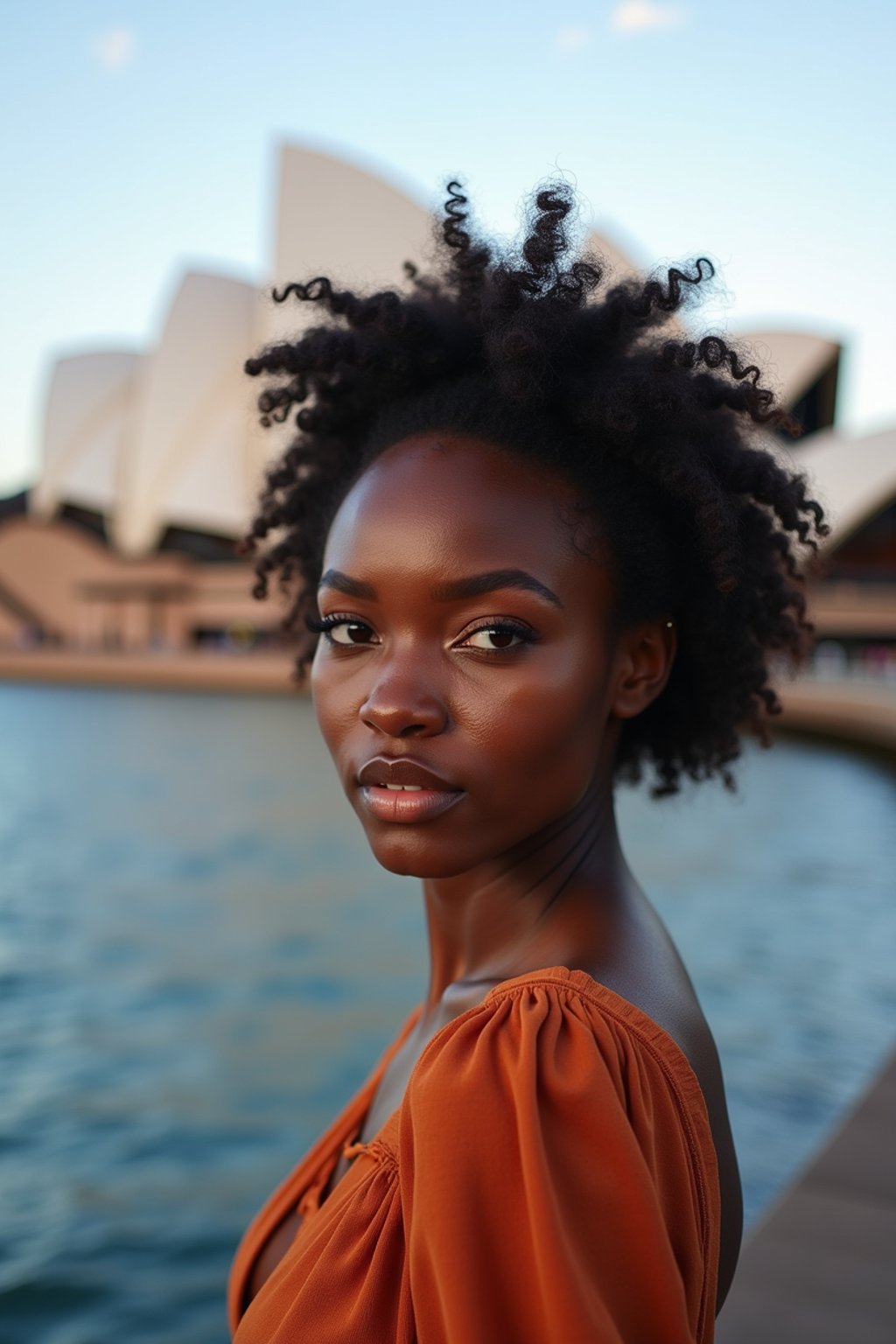 woman in Sydney with the Sydney Opera House in the background