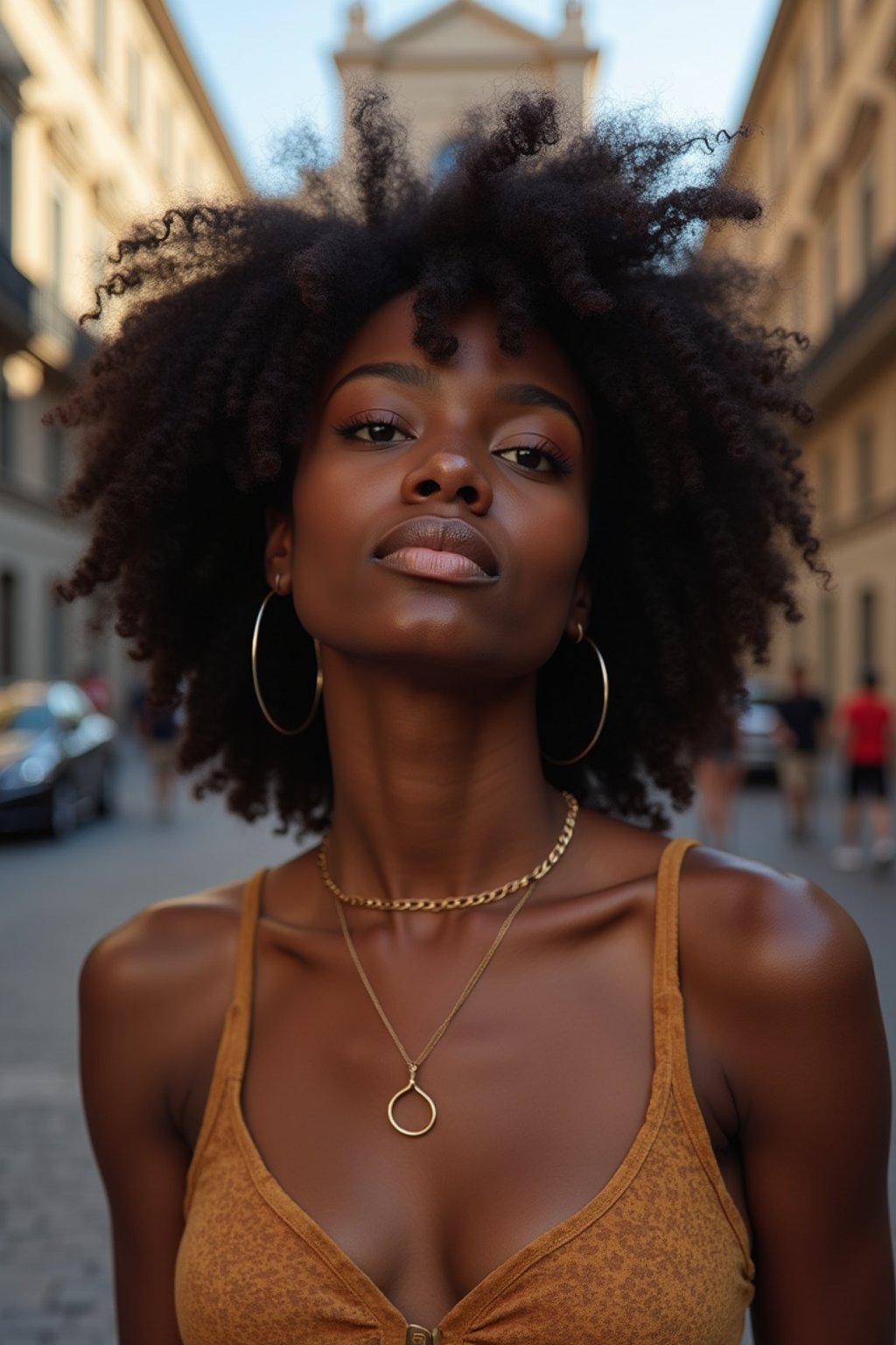 woman in Milan, Italy center