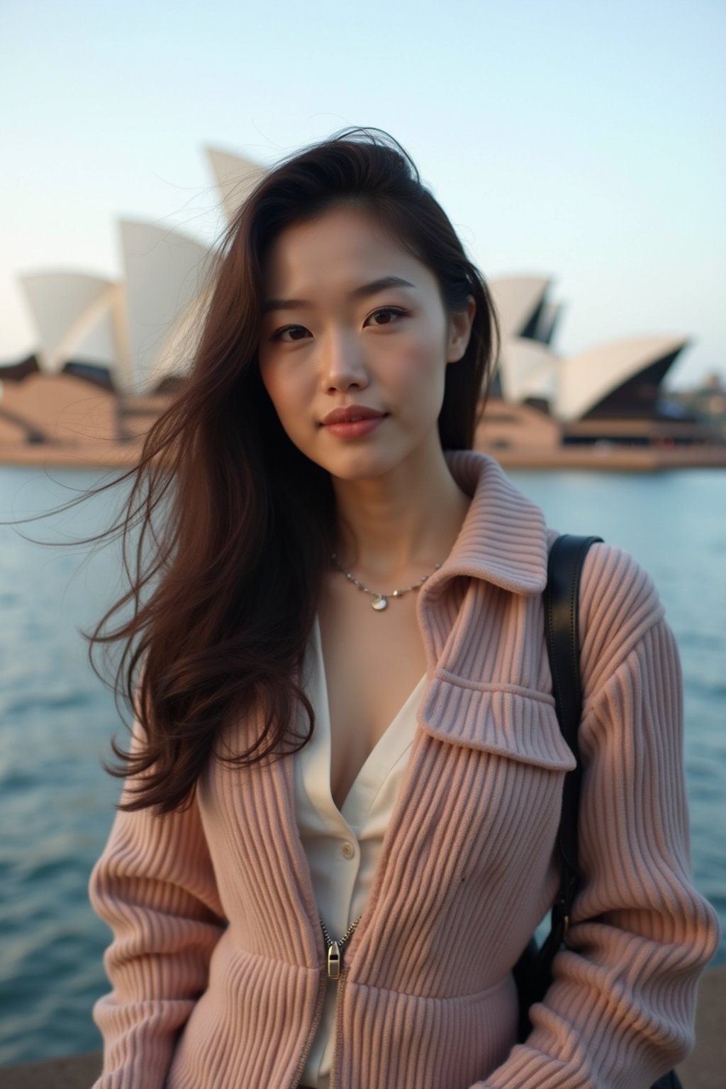 woman in Sydney with the Sydney Opera House in the background