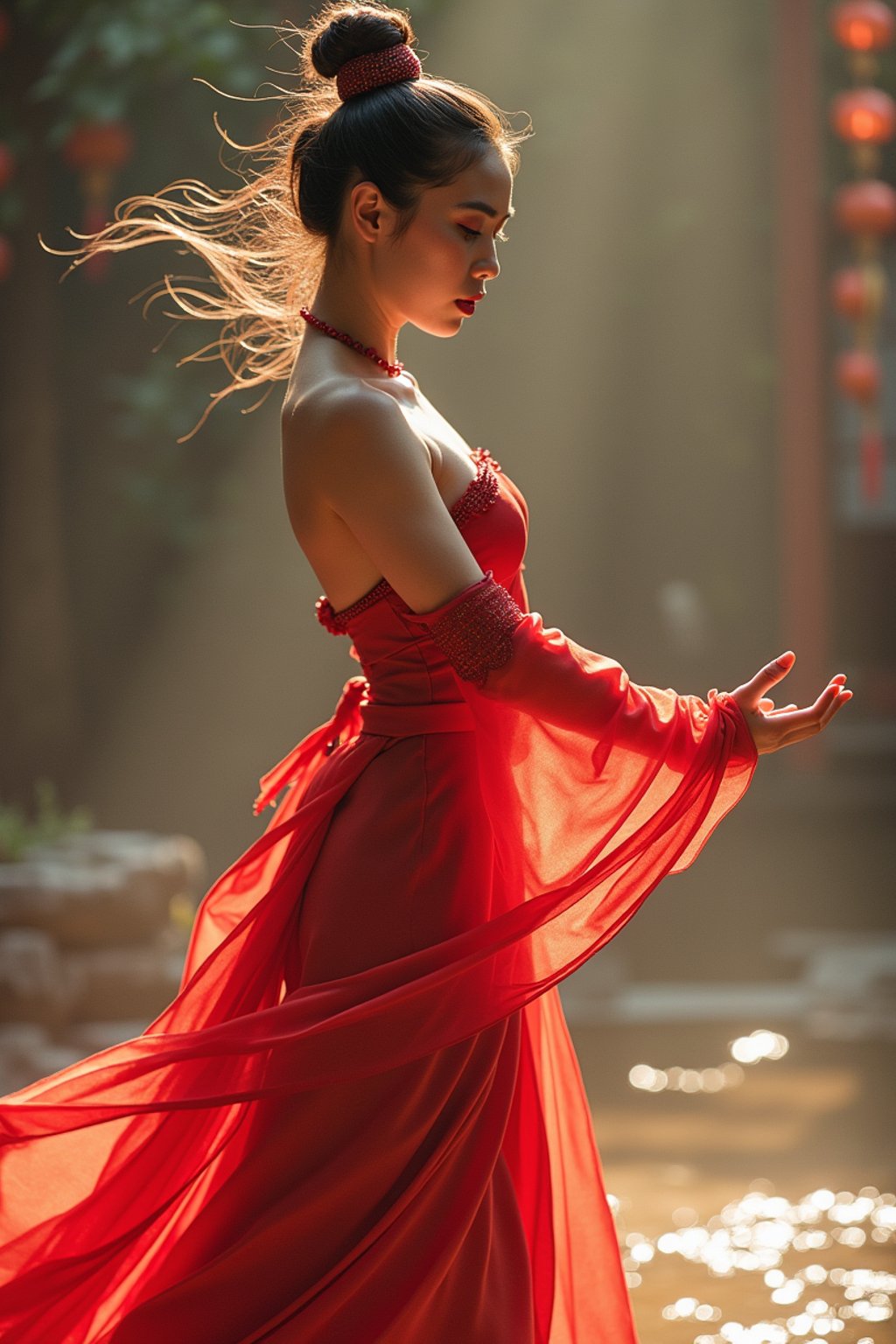 woman performing a sacred dance or movement