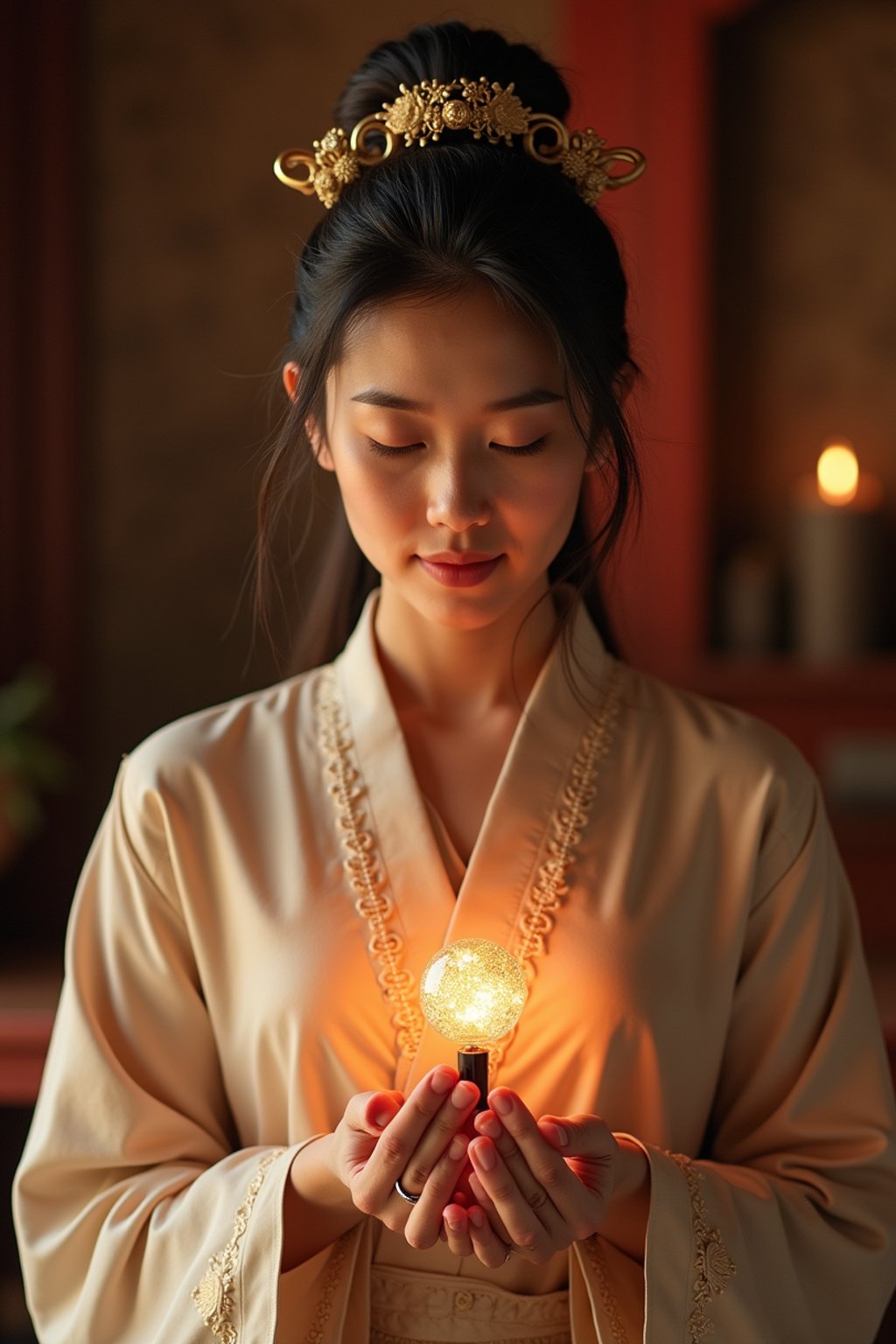 woman receiving energy healing in a healing circle