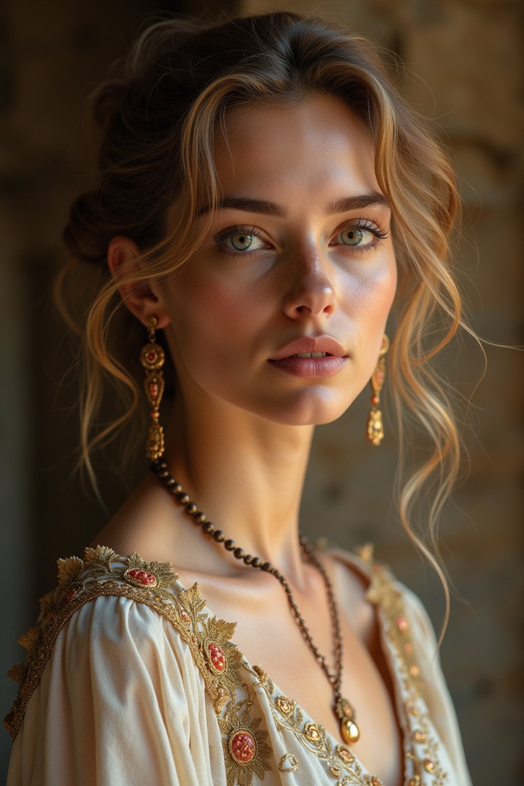 woman in a serene temple or sacred space