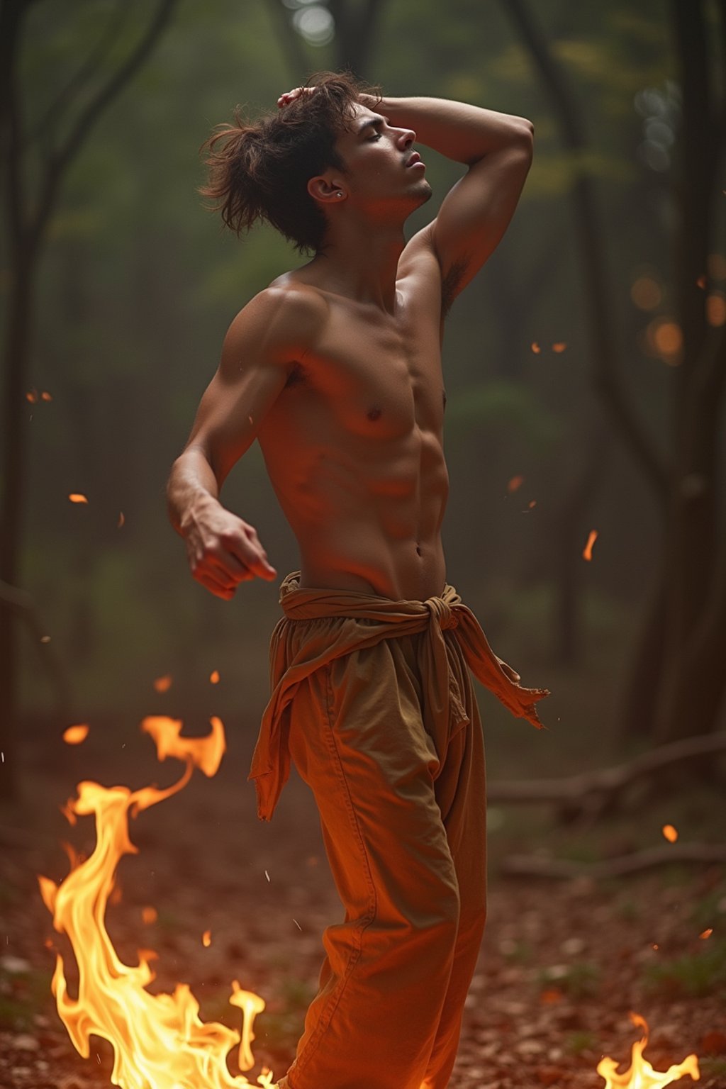 man performing a sacred dance or movement