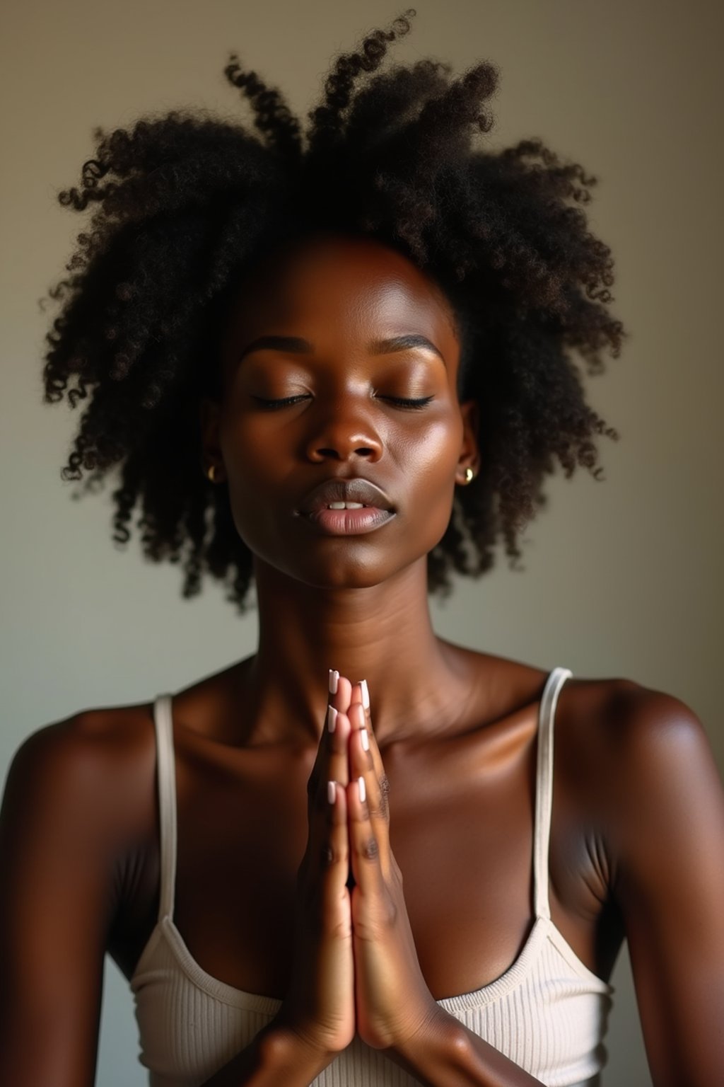 woman practicing breathwork or pranayama