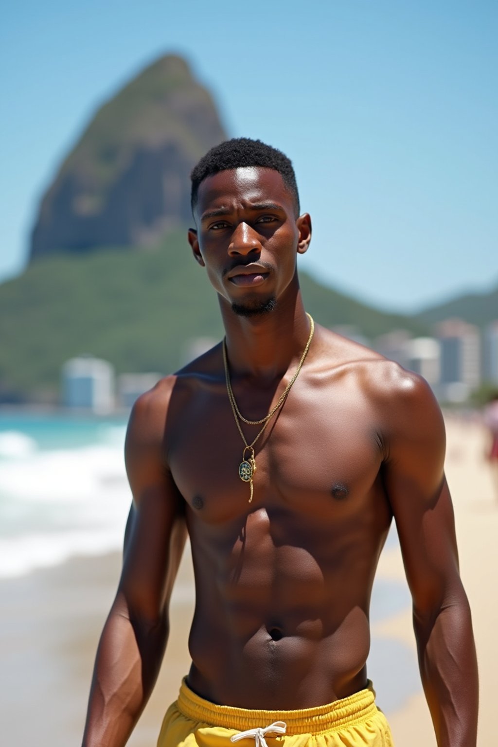 man as digital nomad in Rio de Janeiro at Ipanema Beach