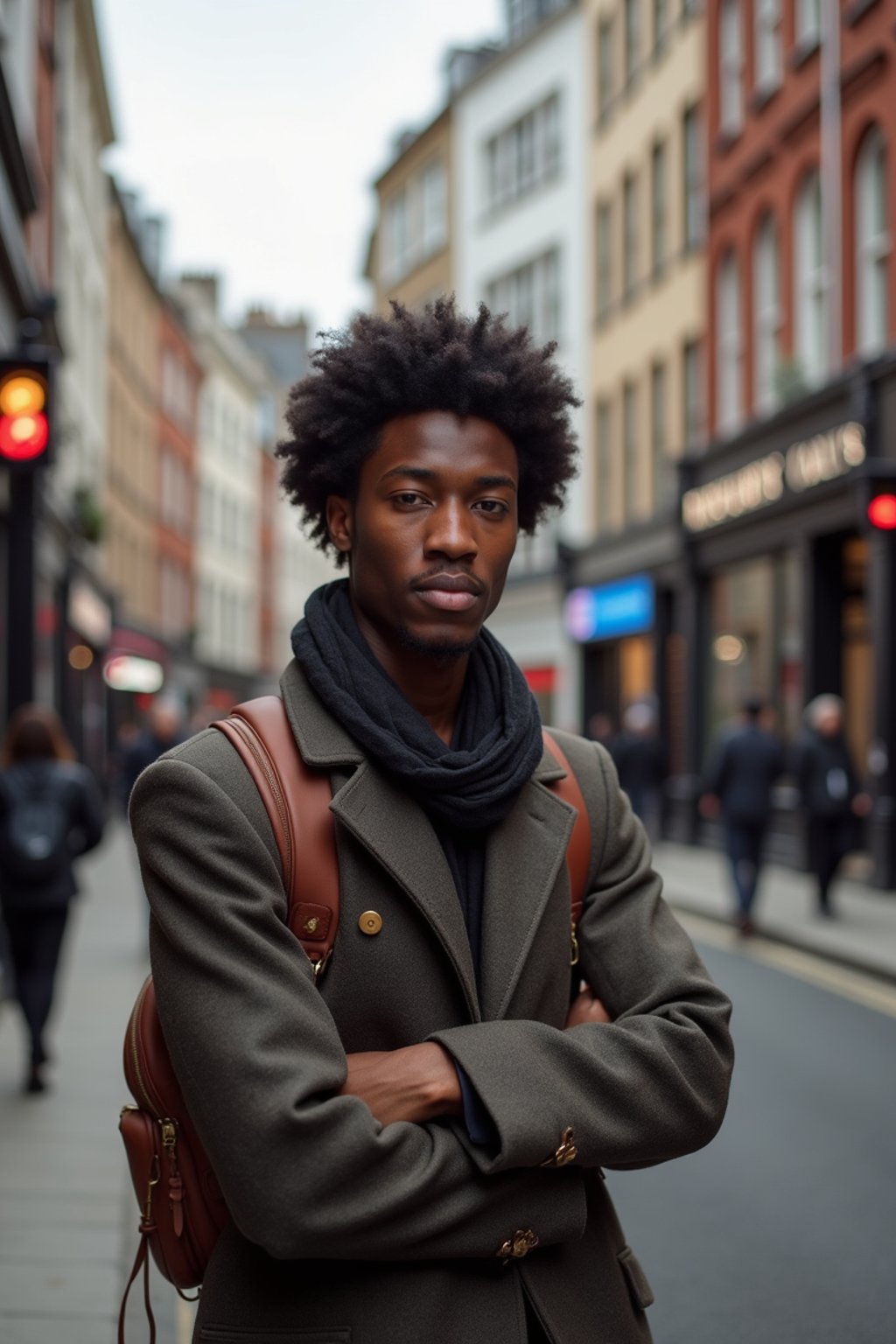 man as digital nomad in London in Soho background