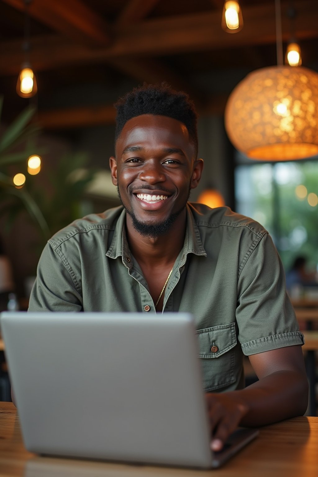 man as digital nomad in Chiang Mai in front of coworking