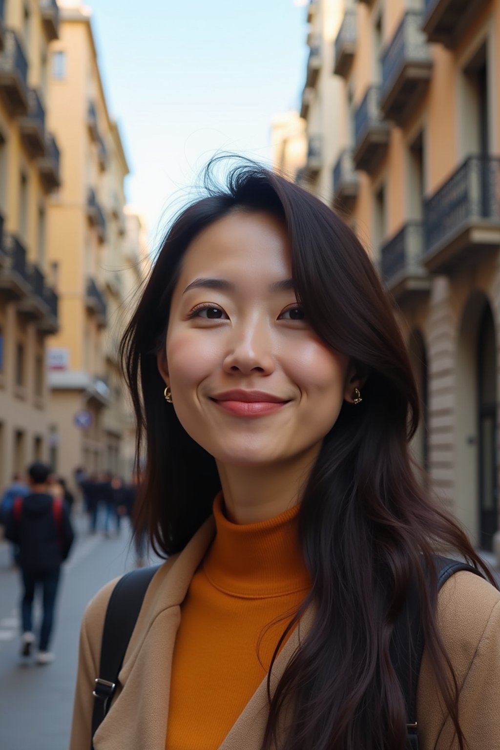 woman as digital nomad in Barcelona center