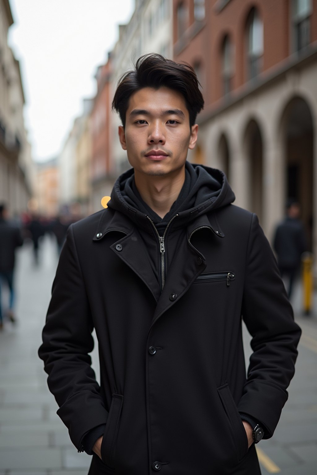 man as digital nomad in London in Soho background